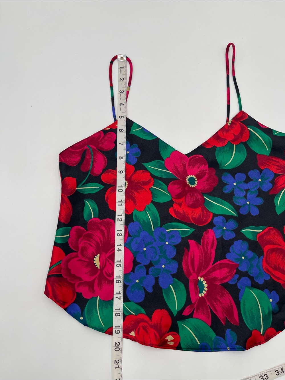 Vtg Satin Silky Camisole Womens Sz Small Floral Pajamas Tank Top - Picture 9 of 9